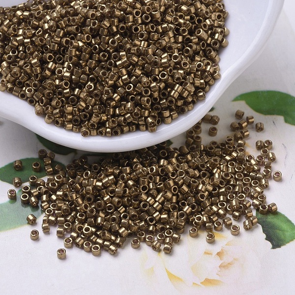 

PandaHall MIYUKI Delica Beads Small, Cylinder, Japanese Seed Beads, 15/0, (DBS0022L) Metallic Light Bronze, 1.1x1.3mm, Hole: 0.7mm, about..., Brown