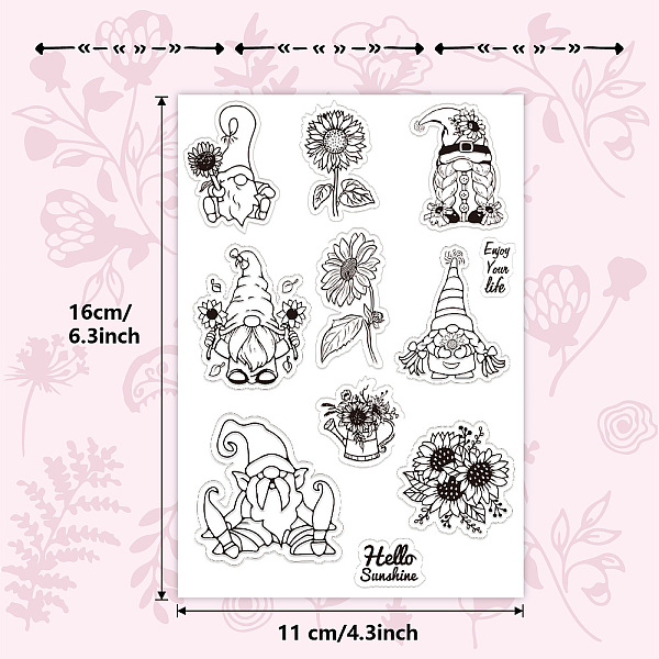

PandaHall Custom PVC Plastic Clear Stamps, for DIY Scrapbooking, Photo Album Decorative, Cards Making, Stamp Sheets, Film Frame, Gnome...