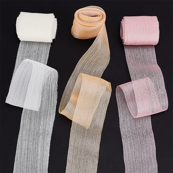 3 Rolls 3 Colors Polyester Ribbons