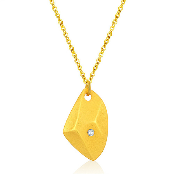 

PandaHall Stainless Steel Rhinestone Polygon Pendant Necklaces, with Cable Chains, Golden, 15.75 inch(40cm) Rhinestone Polygon