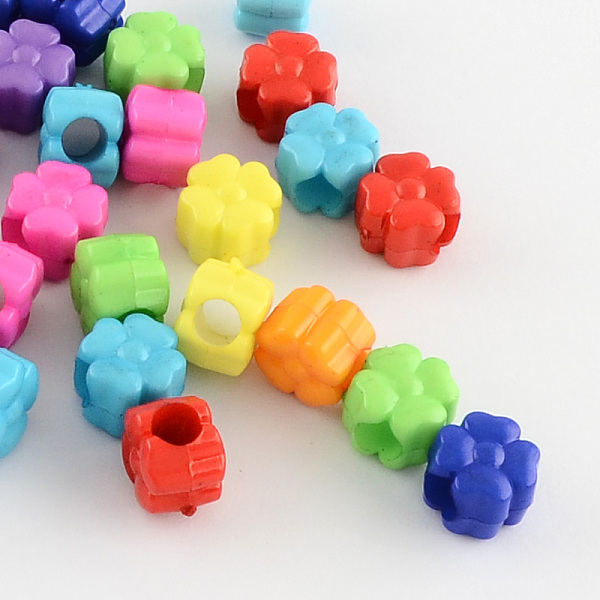 

PandaHall Clover Acrylic European Beads, Large Hole Beads, Mixed Color, 10x10x8mm, Hole: 5mm, about 890pcs/500g Acrylic Clover Multicolor