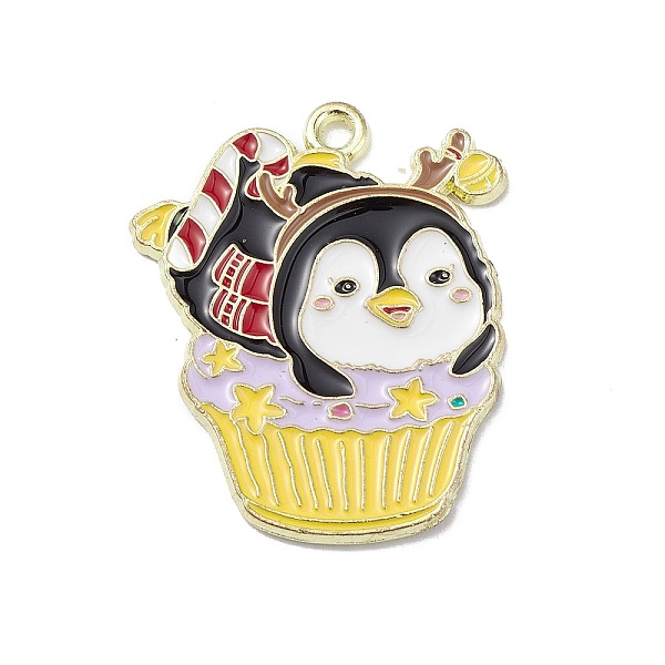 

PandaHall Alloy Christmas Style Pendants, Penguin, Champagne Yellow, 29x24x1.3mm, Hole: 1.8mm Alloy Penguin