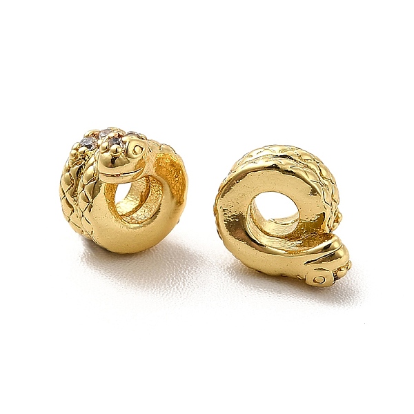 

PandaHall Rack Plating Brass Micro Pave Cubic Zirconia Beads, Long-Lasting Plated, Lead Free & Cadmium Free, Column & Snake, Real 18K Gold..., Clear