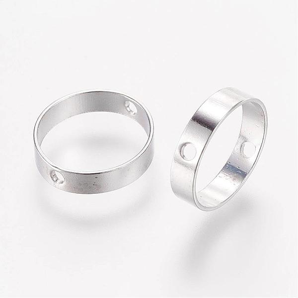 

PandaHall Brass Bead Frames, Ring, Platinum, 12x3mm, Hole: 1mm Brass Ring