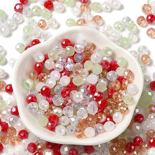 

PandaHall Glass Beads, Faceted, Rondelle, Dark Orange, 6x5mm, Hole: 1mm, about 280pcs/60g Glass Rondelle