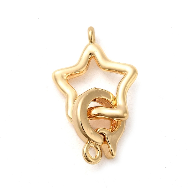 

PandaHall Brass Fold Over Clasps, Star, Real 18K Gold Plated, Star: 14x11.5x2mm, Hole: 1.4mm; Clasp: 10.5x8x2mm, Hole: 1.2mm Brass