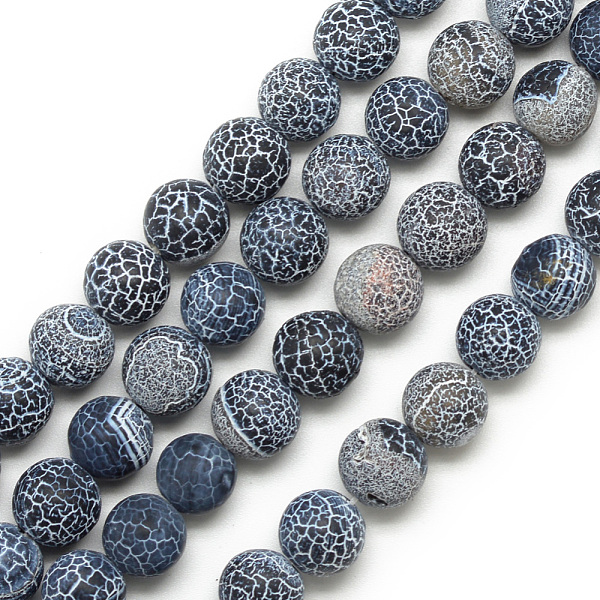 

PandaHall Natural Weathered Agate Bead Strands, Frosted, Dyed, Round, Gray, 7.5~8mm, Hole: 1.2~1.4mm, about 49pcs/strand, 15.5 inch...