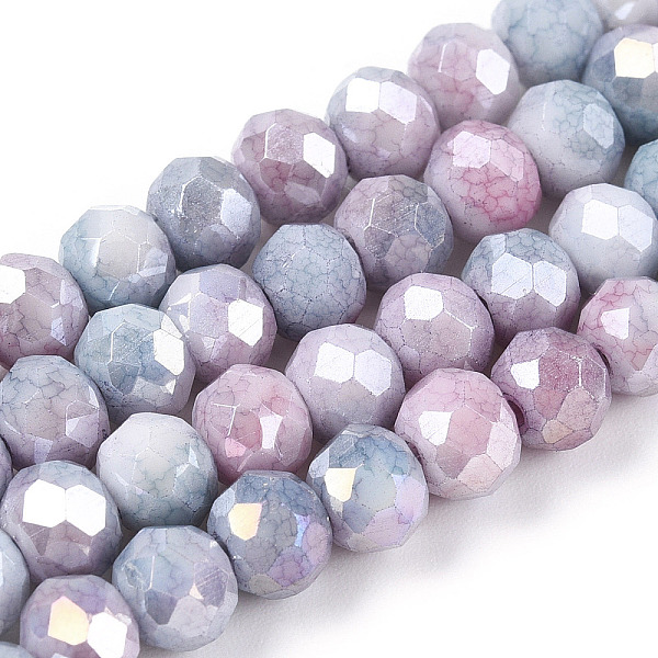 

PandaHall Faceted Electroplated Glass Beads Strands, AB Color Plated, Abacus, Light Blue, 6x5mm, Hole: 1.2mm, about 88~89pcs/strand, 17.05...