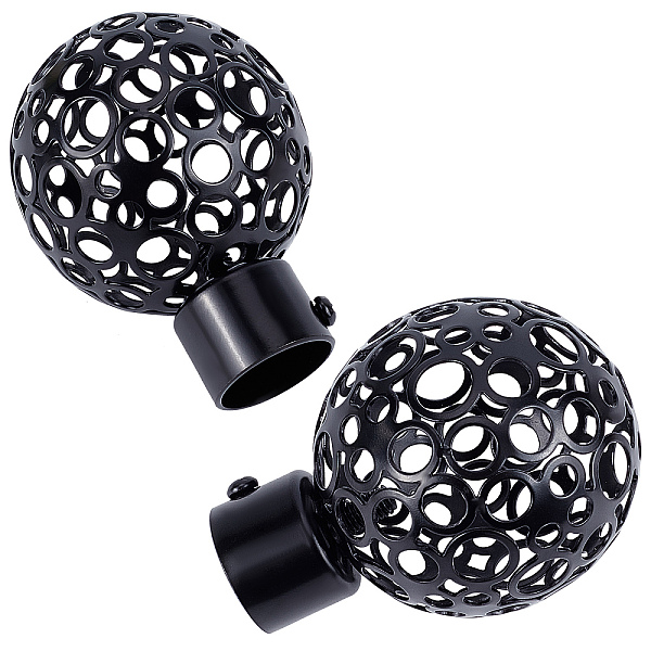 

PandaHall Iron Round Curtain Rod Finials, Screws Curtain Rods, Cage, Electrophoresis Black, 57x78mm, Inner Diameter: 22.3mm Iron Round