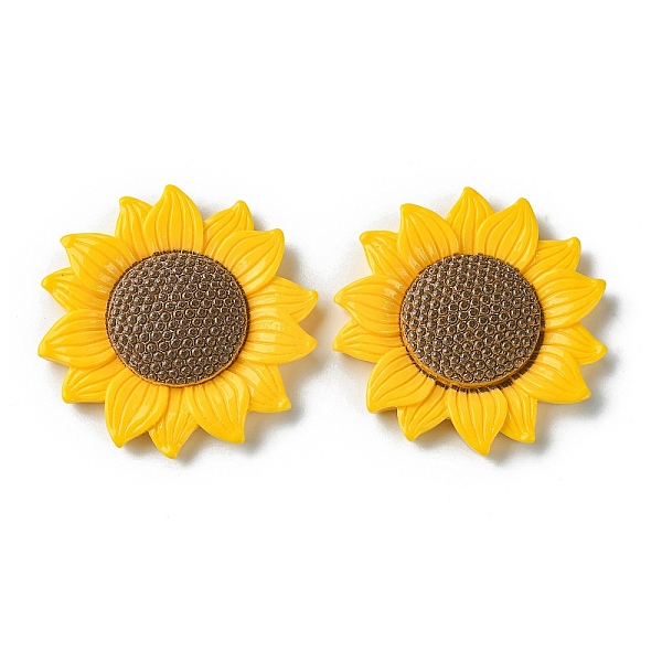 

PandaHall Opaque Resin Cabochons, Sunflower, Gold, 7x41.5mm Resin Flower Gold
