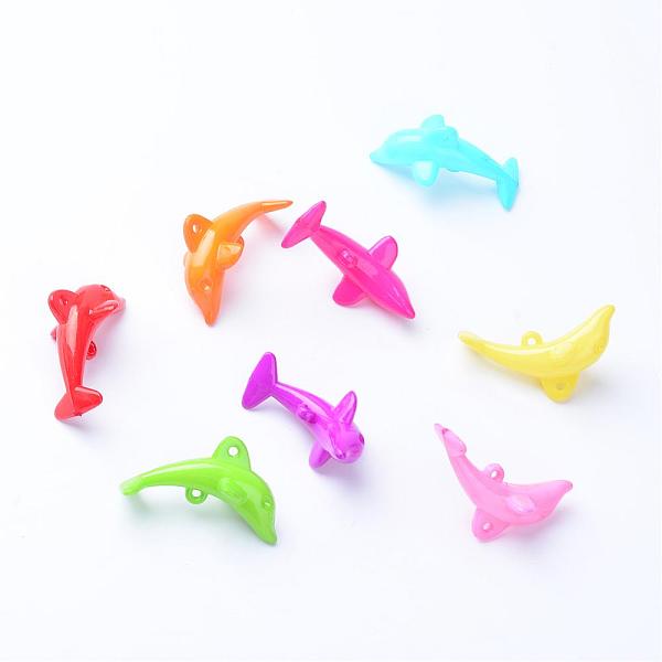 

PandaHall Opaque Acrylic Pendants, Dolphin, Mixed Color, 24x44.5x24.5mm, Hole: 2mm, about 149pcs/500g Acrylic Dolphin Multicolor