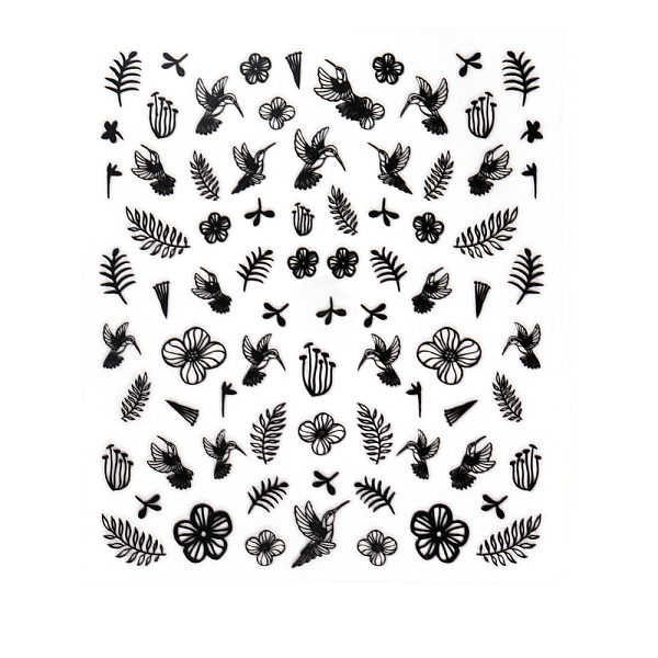 

PandaHall 3D Black Transfer Stickers Decals, Self Adhesive, DIY Nail Tips Decorations Tip Slider Accessory, Plant & Animal Pattern, 90x77mm...