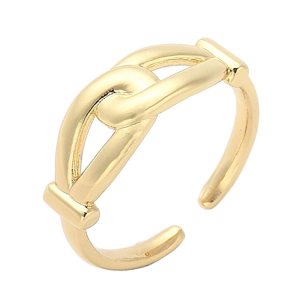 

PandaHall Double Knot Brass Open Cuff Ring for Women, Golden, 7mm, Inner Diameter: Adjustable Brass
