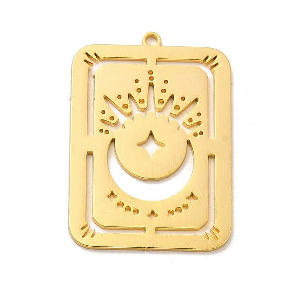 

PandaHall 201 Stainless Steel Pendants, Rectangle with Star and Moon, Golden, 31.5x22.5x1mm, Hole: 1.6mm 201 Stainless Steel Moon