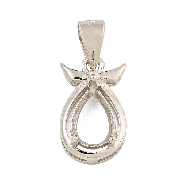 

PandaHall 925 Sterling Silver Pendant Cabochon Settings, Prong Settings, Rhinestone Claw Settings, Prong Settings, Teardrop, Real Platinum...
