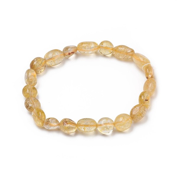 

PandaHall Natural Citrine Stretch Beaded Bracelets, Tumbled Stone, Nuggets, 1-7/8 inch~2-1/8 inch(4.8~5.5cm), Beads: 6~15x6~11x3~11mm...