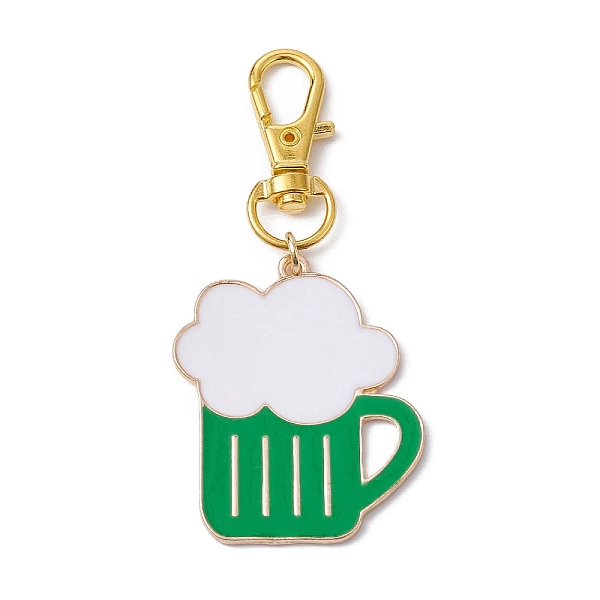 

PandaHall Alloy Enamel Pendant Decorations, with Alloy Swivel Lobster Claw Clasps, Beer Charms, Sea Green, 74mm Alloy+Enamel Drink