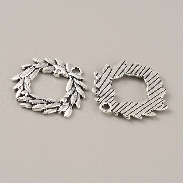 

PandaHall Tibetan Style Alloy Pendants, Leafy Branch Charms, Olive Branch, Antique Silver, 25x27x2mm, Hole: 2mm Alloy Round
