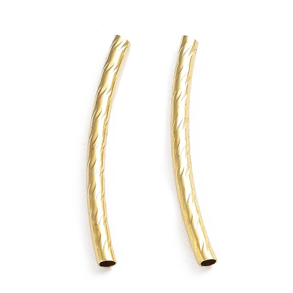 

PandaHall Tube Beads, Curved, Brass, Golden, 25x2mm, Hole: 1.2mm Brass Tube