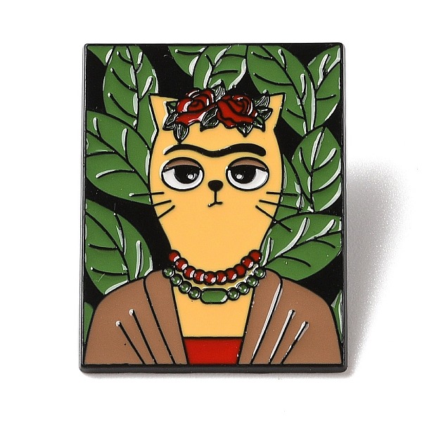 

PandaHall Black Alloy Brooches, Halloween Flower Cat Enamel Pins, Sea Green, 33x26x1mm Alloy+Enamel Cat Shape