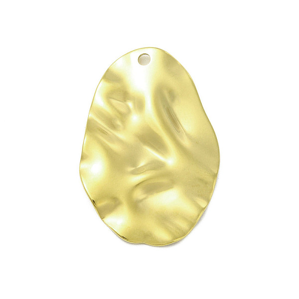 

PandaHall Textured 201 Stainless Steel Pendants, Golden, Egg, 30x20x1.5mm, Hole: 1.8mm 201 Stainless Steel Egg