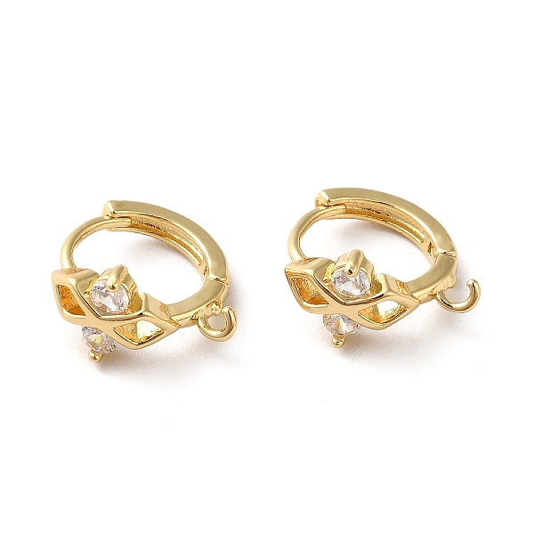 

PandaHall Brass Micro Pave Clear Cubic Zirconia Hoop Earring Findings, with Loops, Infinity, Real 18K Gold Plated & Gunmetal, 15.5x14.5x8mm...
