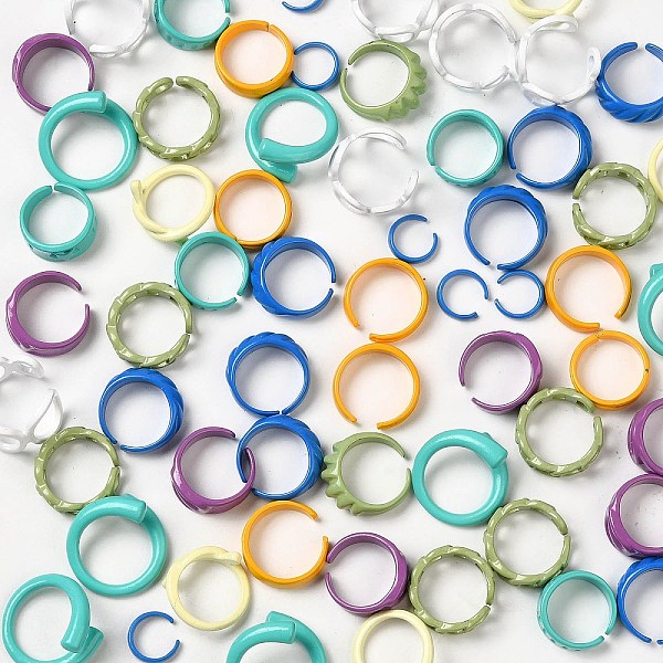 

PandaHall Spray Painted Alloy Cuff Rings, Open Rings, Cadmium Free & Lead Free, Mixed Shapes, Mixed Color, Inner Diameter: 9~18.5mm Alloy..., Multicolor