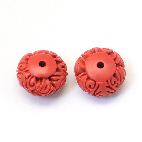 

PandaHall Rondelle Cinnabar Beads, FireBrick, 15~16x9~10mm, Hole: 2mm Cinnabar Rondelle Red