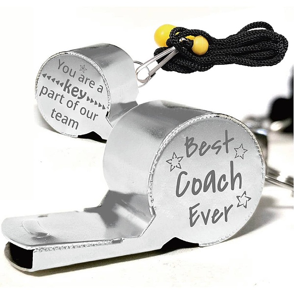 

PandaHall CREATCABIN Stainless Steel Whistles with Lanyard Loud Crisp Sound Sports Whistle Metal for Coaches Referees Training Teacher Team...