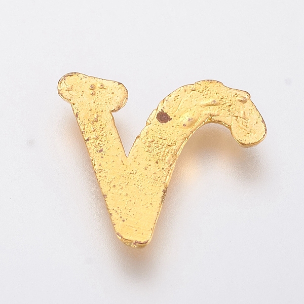 

PandaHall Alloy Cabochons, Letter, Golden, Letter.V, V: 9x10.5x1mm Alloy Letter V