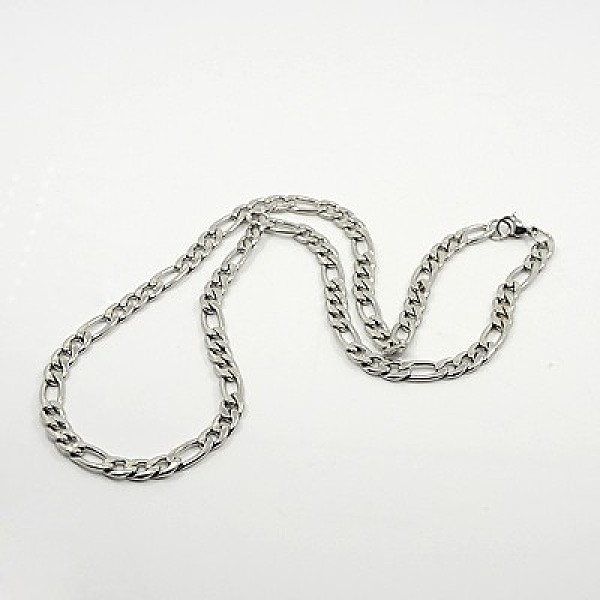 

PandaHall Figaro Chain Necklace for Men, 304 Stainless Steel Necklaces, with Lobster Claw Clasps, Stainless Steel Color, 23.6 inch(60cm) 304...