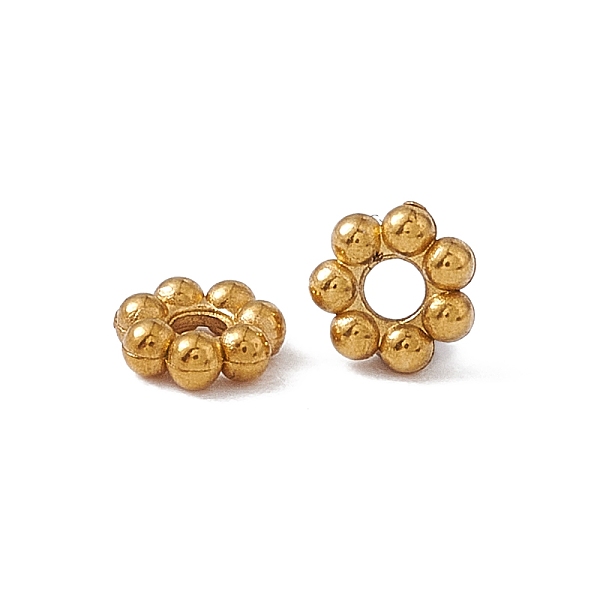 

PandaHall Ion Plating(IP) 304 Stainless Steel Daisy Spacer Beads, Flower, Real 18K Gold Plated, 6x2mm, Hole: 1.6mm 304 Stainless Steel...
