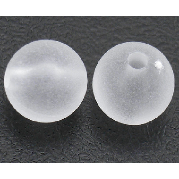 

PandaHall 8mm Frosted Round Transparent Clear Acrylic Beads, hole: 1.5mm Acrylic Round Clear