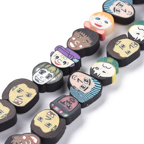 

PandaHall Handmade Cartoon Printed Polymer Clay Beads Strands, Cartoon Character, Colorful, 10.6~15.2x10.2~14x4.5mm, Hole: 1.8mm, about...