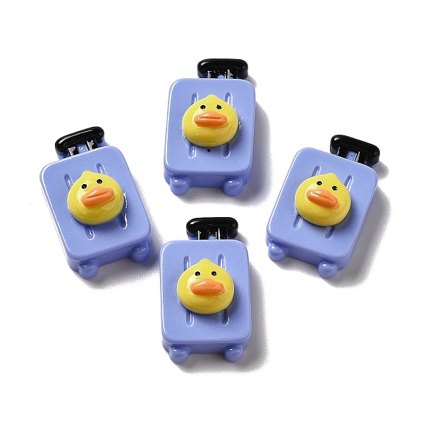 

PandaHall Opaque Resin Cabochons, Draw-bar Box with Duck, Cornflower Blue, 26x15x11mm Resin Box