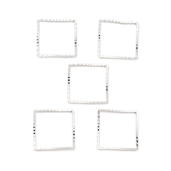 

PandaHall Brass Beads Frames, Cadmium Free & Lead Free, Square, 925 Sterling Silver Plated, 15x15x1mm Brass Square