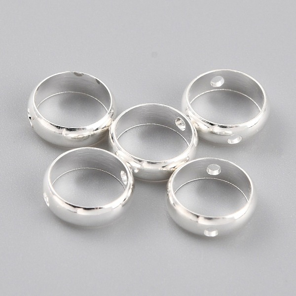 

PandaHall Brass Beads Frames, Long-Lasting Plated, Round Ring, 925 Sterling Silver Plated, 8x2.5mm, Hole: 1mm Brass Ring