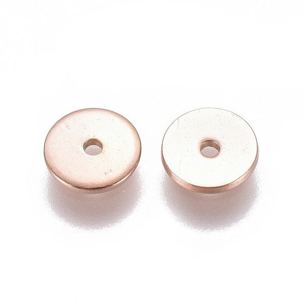 

PandaHall Ion Plating(IP) 304 Stainless Steel Spacer Beads, Flat Round, Rose Gold, 6x0.8mm, Hole: 1mm 304 Stainless Steel Flat Round