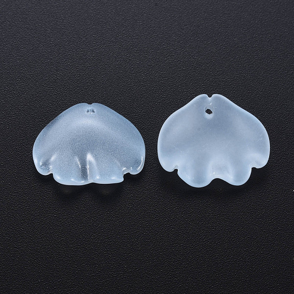 

PandaHall Transparent Baking Painted Glass Pendants, Single Face Frosted, Shell, Light Sky Blue, 15x18x4mm, Hole: 1.2mm Glass Shell Shape