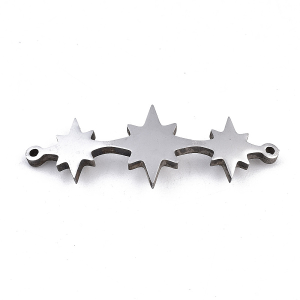 

PandaHall 304 Stainless Steel Link Connectors, Laser Cut, Star, Stainless Steel Color, 11.5x30x1.5mm, Hole: 1mm 304 Stainless Steel Star