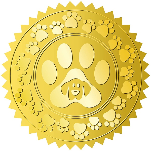 

PandaHall 34 Sheets Self Adhesive Gold Foil Embossed Stickers, Round Dot Medal Decorative Decals for Envelope Card Seal, Paw Print...
