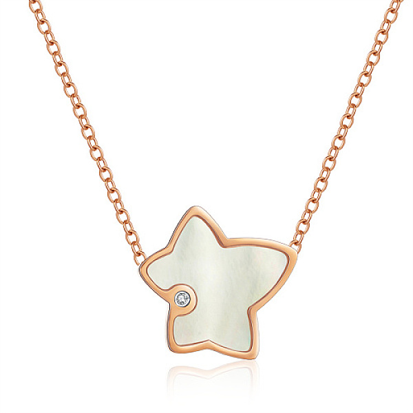 

PandaHall Stainless Steel Rhinestone Pendant Necklaces, Twist Star, Rose Gold, 17.72 inch(45cm) Rhinestone Star