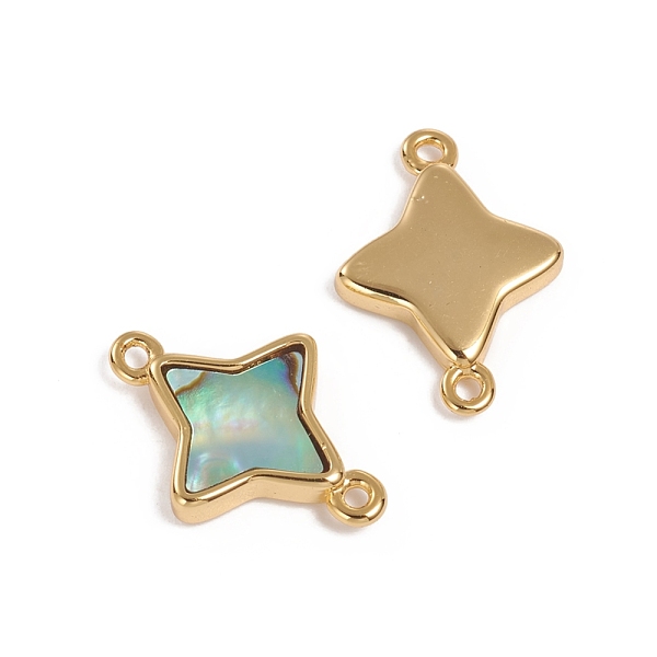 

PandaHall Natural Shell Links connectors, with Golden Plated Brass Findings, Long-Lasting Plated, Star, 18.8x13x3mm, Hole: 1.2mm Shell Star