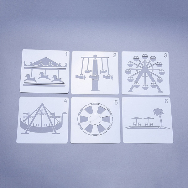 

PandaHall Plastic Drawing Stencil for Kids Teen Boys Girls, Reusable Drawing Template for DIY Scrapbooking, Journal, School Projects..., White