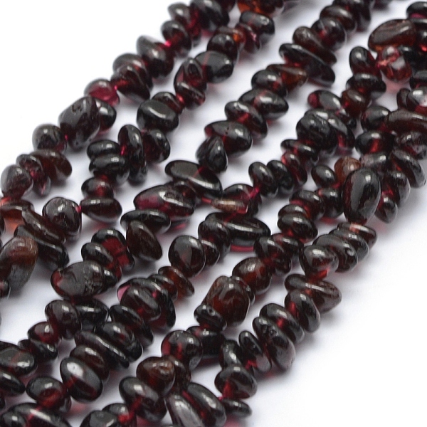 

PandaHall Natural Garnet Beads Strands, Chip, 5~7mm, Hole: 0.8mm, about 32inch Garnet Chip