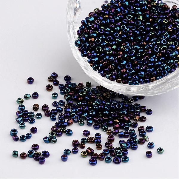 

PandaHall 12/0 Iris Round Glass Seed Beads, Prussian Blue, 2mm, Hole: 1mm, about 3304pcs/50g Glass Blue