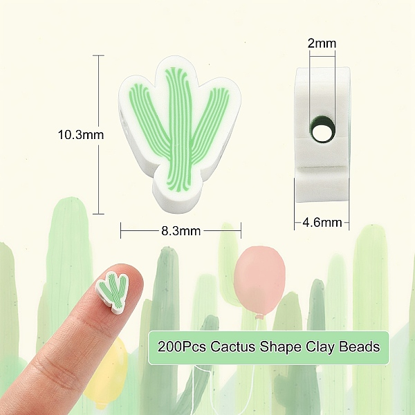 100 Stück Kaktus-Form-Polymer-Ton-Perlen