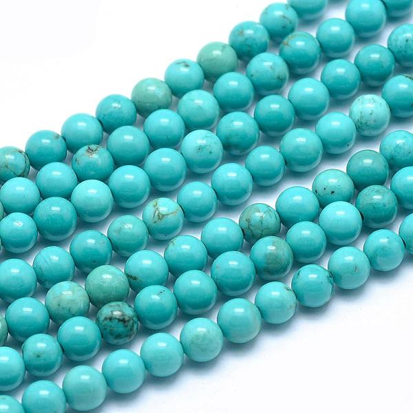 

PandaHall Natural Magnesite Round Beads Strands, Dyed, Turquoise, 4mm, Hole: 0.5mm, about 98pcs/strand, 15.9 inch(40.5cm) Magnesite Round..., Green