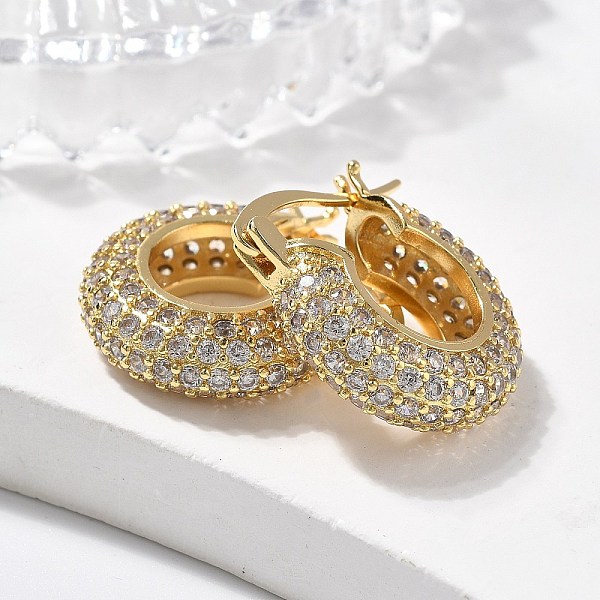 Boucles d'oreilles créoles en laiton zircon cubique micro pavé