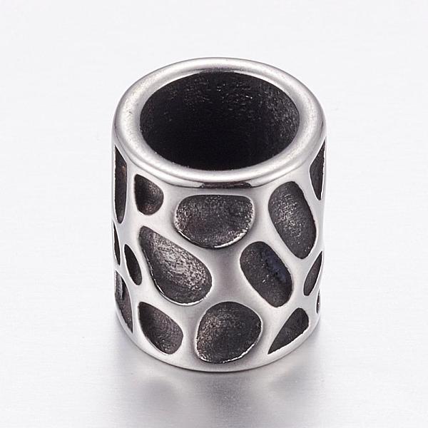 

PandaHall 304 Stainless Steel Beads, Column, Antique Silver, 13x11mm, Hole: 8mm 304 Stainless Steel Column
